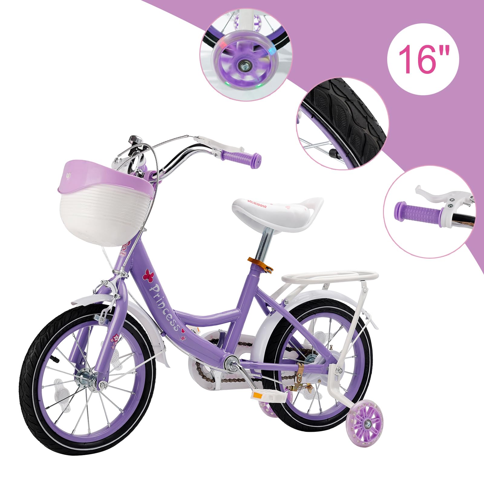 幼児用自転車 紫色 補助輪付き Amazon.co.jp: パープルの12インチ自転車 - 3-9歳の子供用、可愛いユニ